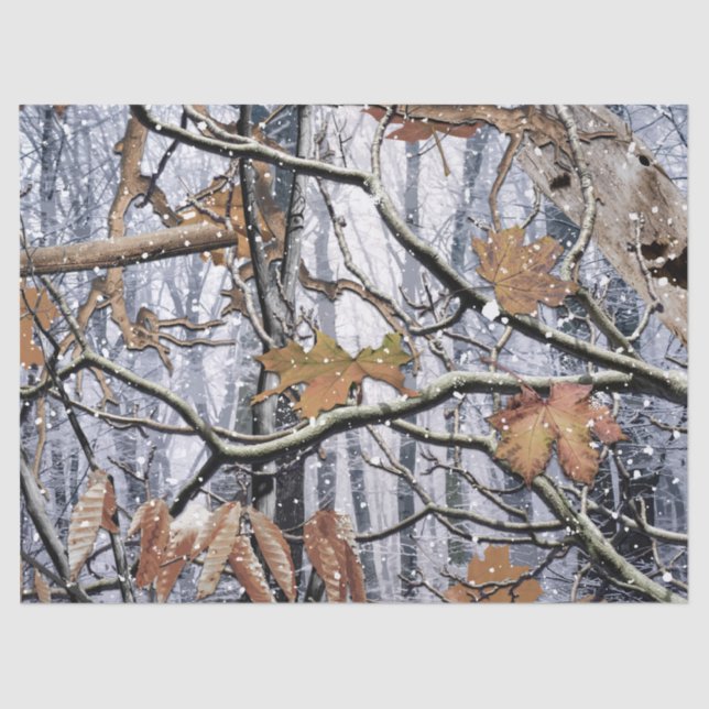 Hunting Camouflage Snow Pattern 3 Tissue Paper (Front)