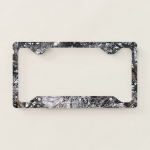 Hunting Camouflage Snow Pattern 4 License Plate Frame