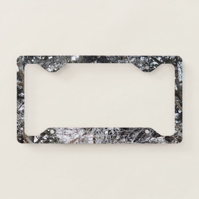 Hunting Camouflage Snow Pattern 4 License Plate Frame (Front)