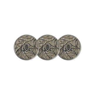 Hunting Camouflage Square Compass 2 Golf Ball Marker