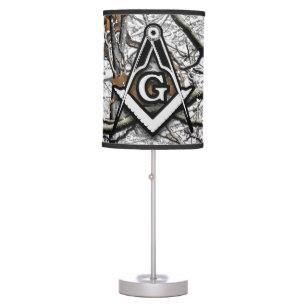 Hunting Camouflage Square Compass 3 Table Lamp