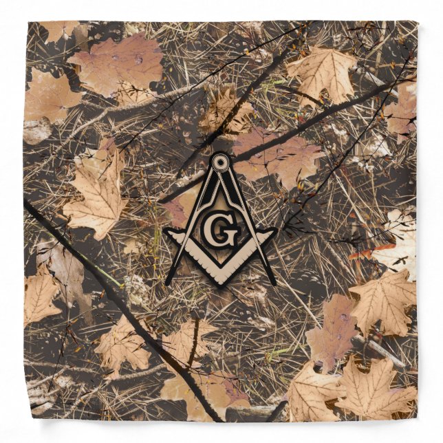 Hunting Camouflage Square Compass Bandana (Front)