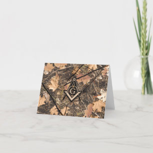 Hunting Camouflage Square Compass Thank You Card