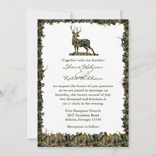 Hunting Camouflage wedding invitation