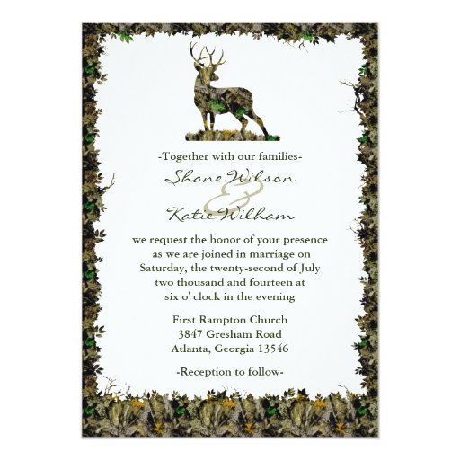 Hunting Camouflage wedding invitation | Zazzle