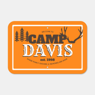 Hunting Camp Deer Antlers Sign