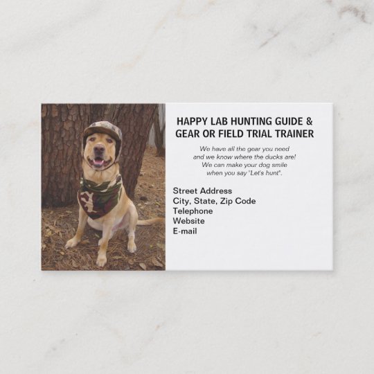 Hunting/Camping Guide & Gear/Field Trial Trainer Business Card