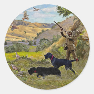 Hunting Chukar partridge  Classic Round Sticker