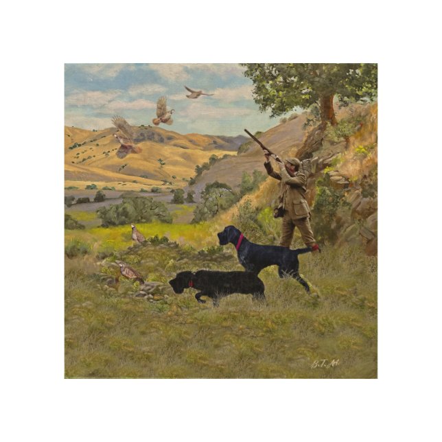 Hunting Chukar partridge  Wood Wall Art (Front)