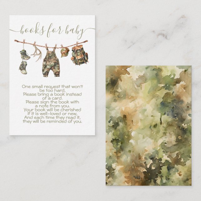 Hunting clothesline Books for Baby Enclosure Card (Front/Back)