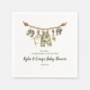 Hunting Clothesline Camo Boy Baby Shower Napkins