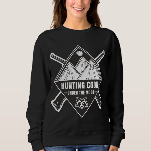 Hunting Coon Under Moon Funny Raccoon Hunting Gear Sweatshirt