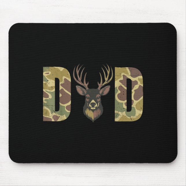Hunting Dad Camo Deer Hunting Gift From Son Daught Mouse Pad (Front)