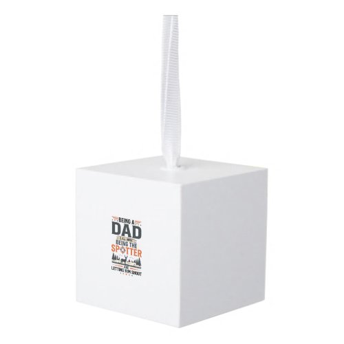 Hunting Dad Spotter Vintage Engraving Shirt Design Cube Ornament