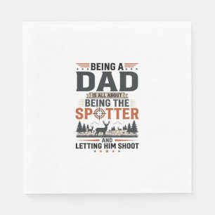 Hunting Dad Spotter Vintage Engraving Shirt Design Napkins