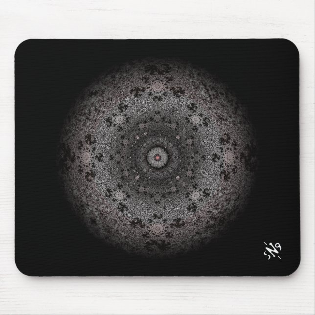 Hunting dark sketch of an eye-like form mouse pad (Front)