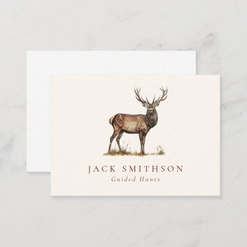 Hunting Deer Antlers Stag Elegant Professional Business Card