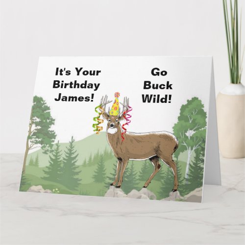 Hunting Deer Birthday Card 