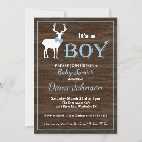 Hunting Deer Boy Baby Shower Invitation
