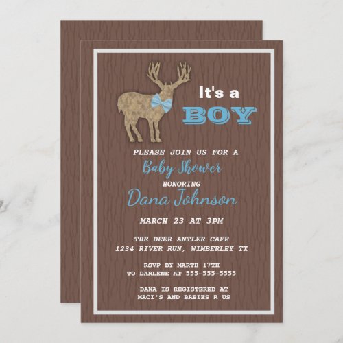 Hunting Deer Boy Baby Shower Invitation