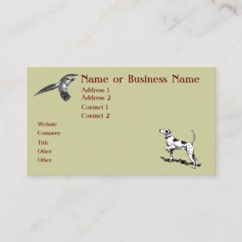 Hunting Dog And Pheasant Business Card Version 2 by FalconsEye at Zazzle
