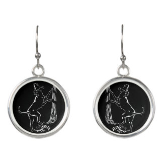 Hunting Dog Earrings Hound Dog Art Jewelry