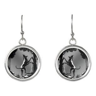 Hunting Dog Earrings Hound Dog Art Jewelry