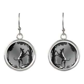Hunting Dog Earrings Hound Dog Art Jewelry 