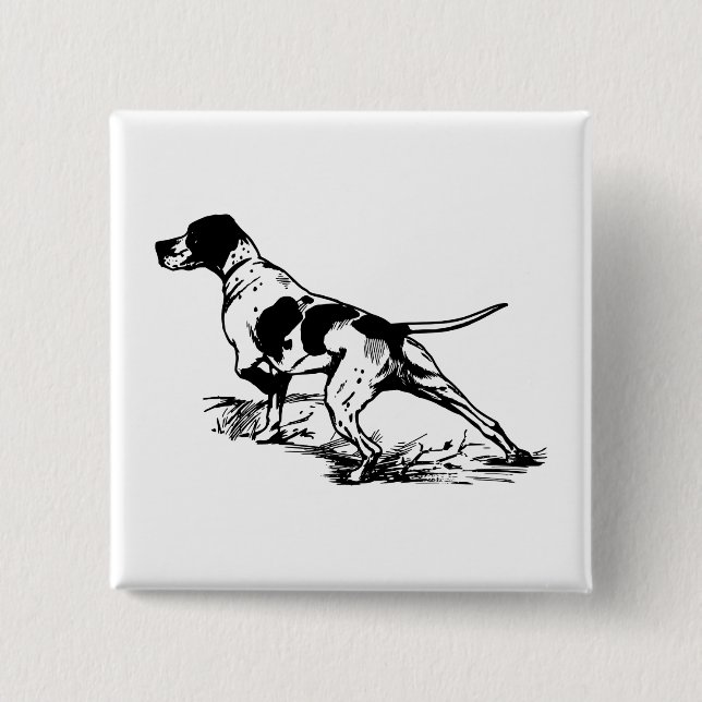 Hunting Dog Pinback Button (Front)