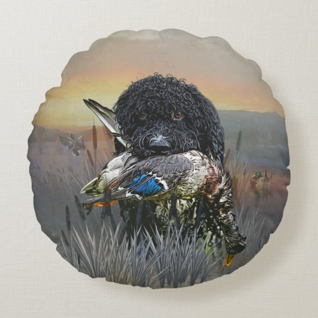 Hunting dog    round pillow (Front)