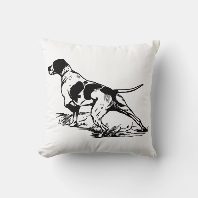 Hunting Dog Throw Pillow (Front)