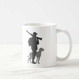 Hunting dog with hunter - Choose background color Coffee Mug