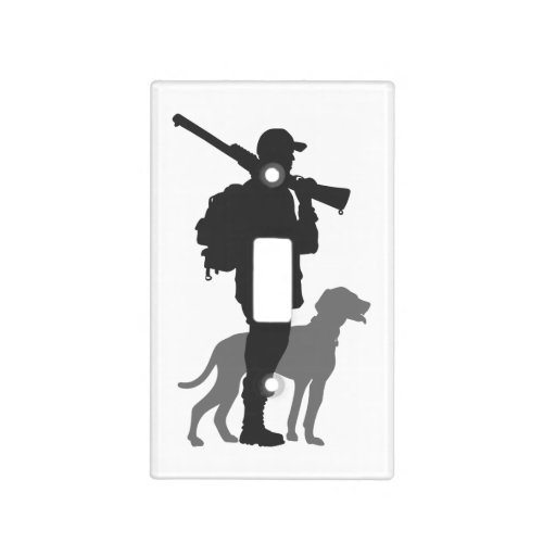 Hunting dog with hunter _ Choose background color Light Switch Cover