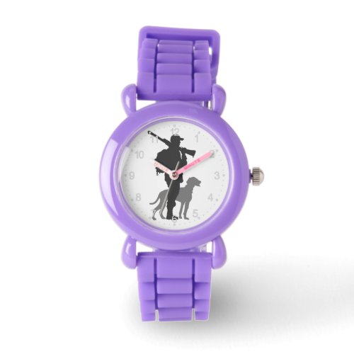 Hunting dog with hunter _ Choose background color Watch