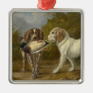 Hunting Dogs (by Carlo Ademollo) Metal Ornament