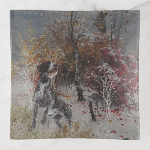 Hunting dogs, Deutsch Drahthaar Trinket Tray