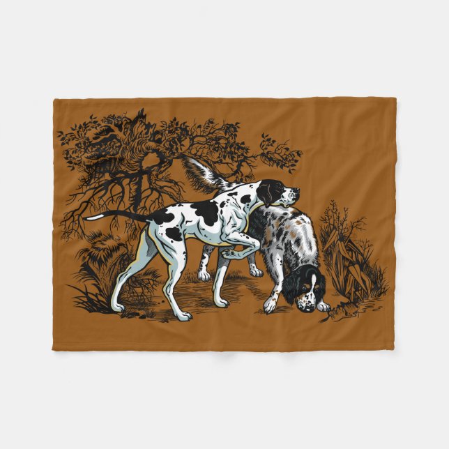 hunting dogs fleece blanket (Front (Horizontal))