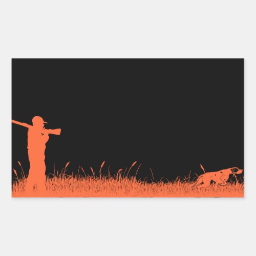Hunting Dogs Graphic Orange Pointing Dog Hunter  Rectangular Sticker