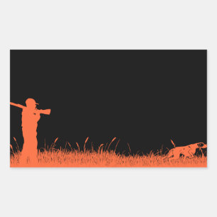 Hunting Dogs Graphic Orange Pointing Dog Hunter Rectangular Sticker