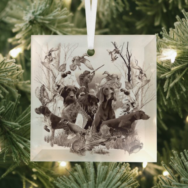 Hunting dogs ,Gun dogs,Hunting season  Glass Ornament (Insitu)