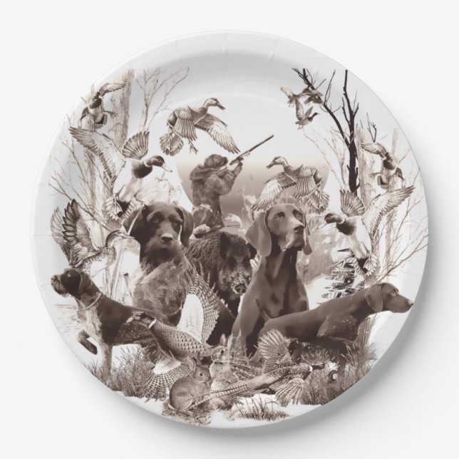 Hunting dogs ,Gun dogs,Hunting season  Paper Plates (Front)