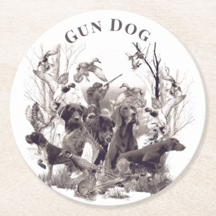 Hunting dogs ,Gun dogs, Hunting season  Round Paper Coaster