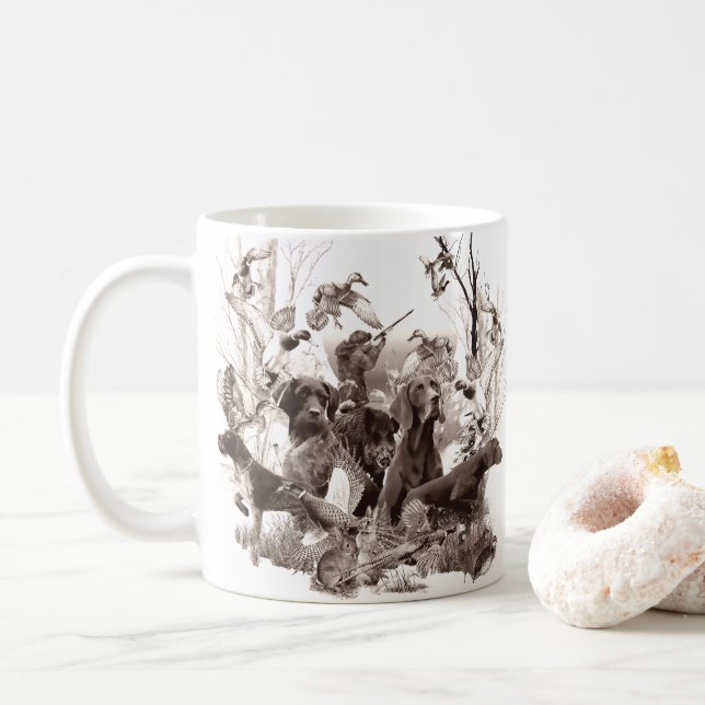 Hunting dogs ,Gun dogs,Hunting season T-Shirt Butt Coffee Mug (With Donut)