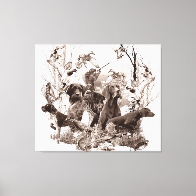 Hunting dogs ,Gun dogs,Hunting season T-Shirt Thro Canvas Print (Front)