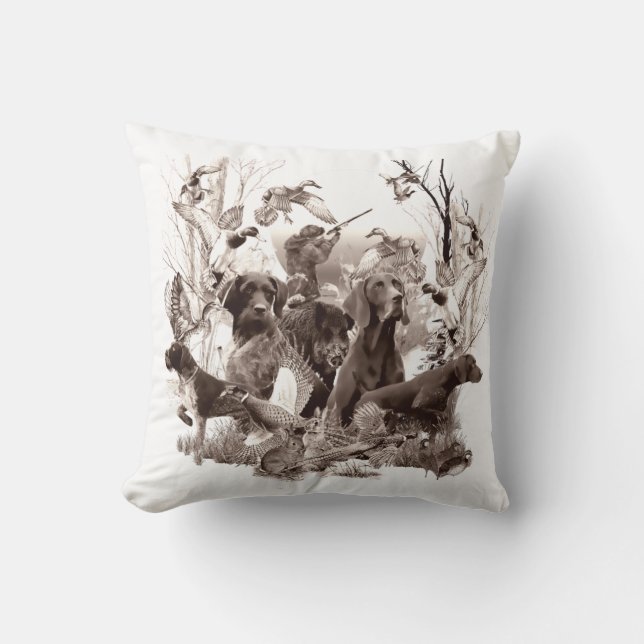 Hunting dogs ,Gun dogs,Hunting season T-Shirt Throw Pillow (Front)