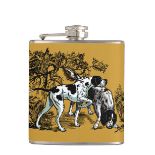 hunting dogs hip flask