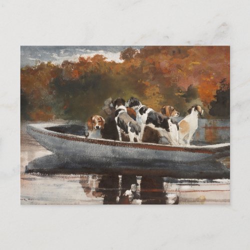 Hunting Dogs in Boat by Winslow Homer Postcard