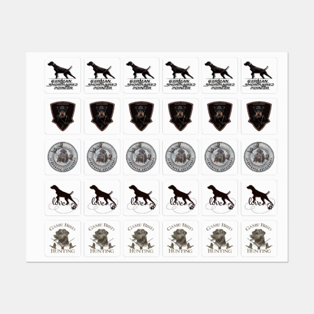 hunting dogs labels (Sheet)