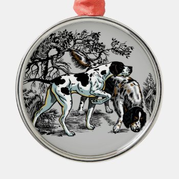 Hunting Dogs Metal Ornament by insimalife at Zazzle