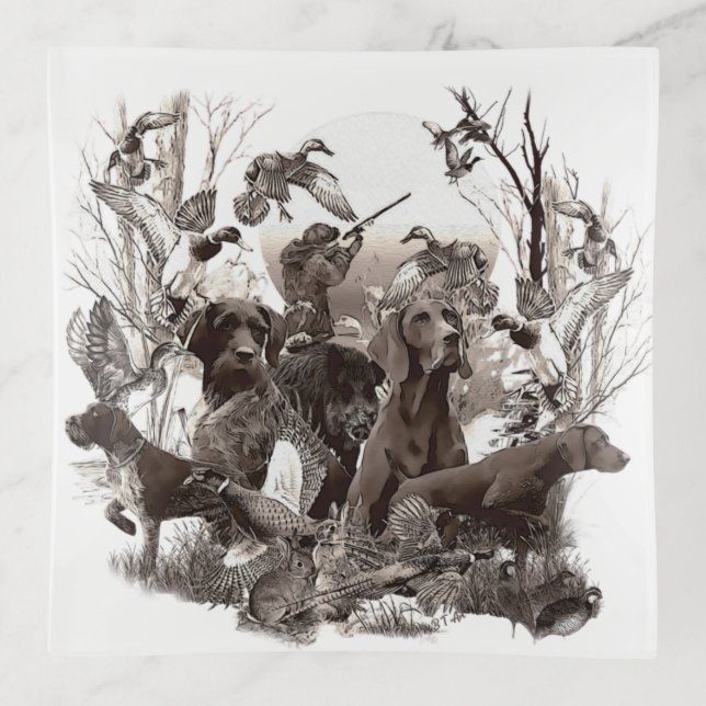 Hunting dogs  Trinket Tray (Front)